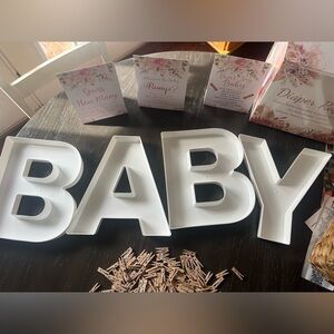 White BABY Letter Party Trays